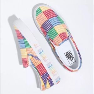 Brand New with tags and box Pride colors slip on Vans size 7.5 Women